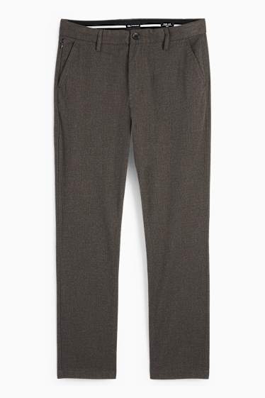 Hommes - Chino - slim fit - marron foncé