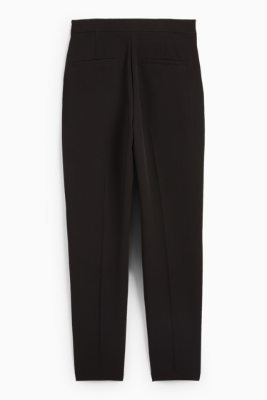 Dona - Pantalons de tela - high waist - tapered fit - negre