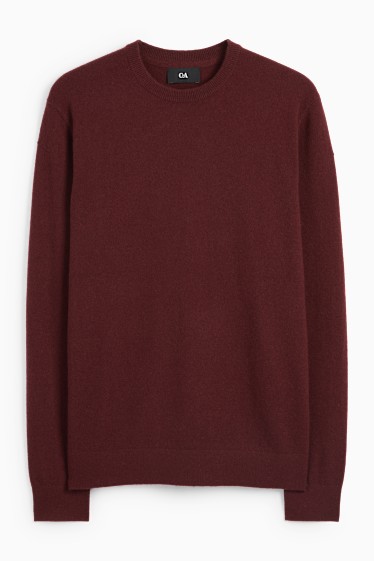 Herren - Kaschmir-Pullover - bordeaux