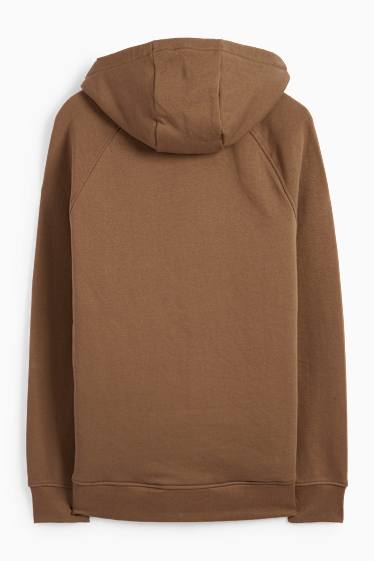 Herren - Sweatjacke mit Kapuze - dunkelbraun
