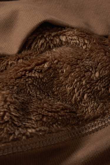 Herren - Sweatjacke mit Kapuze - dunkelbraun