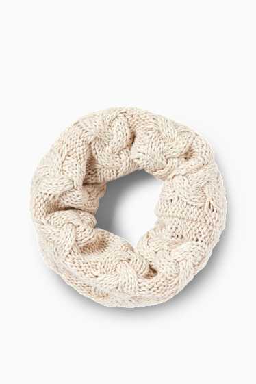Femmes - Tour de cou - motif tressé - beige clair