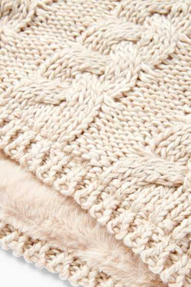 Femmes - Tour de cou - motif tressé - beige clair