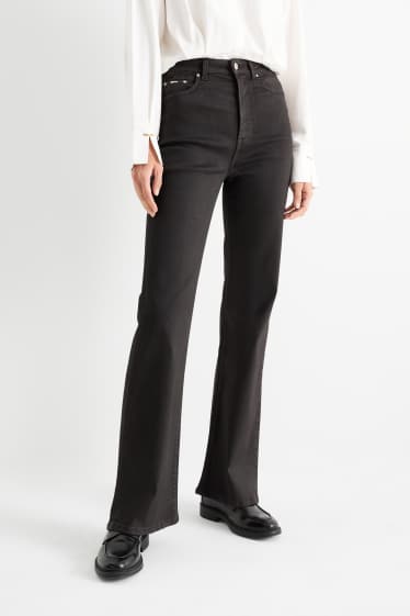 Dona - Flared jeans - high waist - texà gris fosc