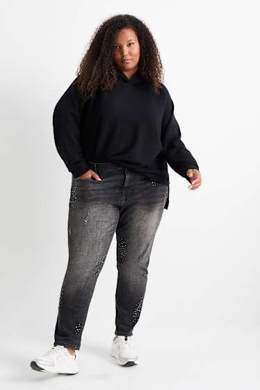 Femmes - Boyfriend jean - mid waist - gris foncé