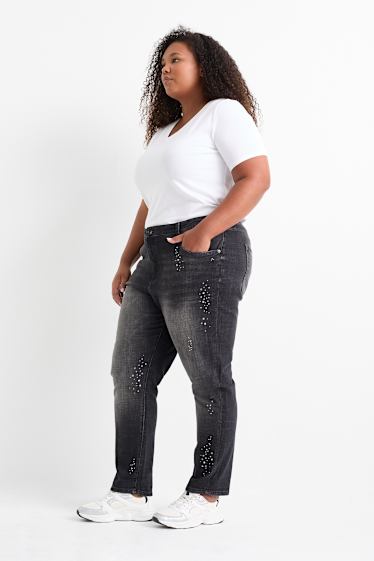 Femmes - Boyfriend jean - mid waist - gris foncé