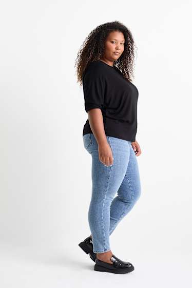 Damen - Skinny Jeans - Mid Waist - One Size Fits More - jeansblau