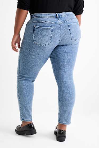 Damen - Skinny Jeans - Mid Waist - One Size Fits More - jeansblau