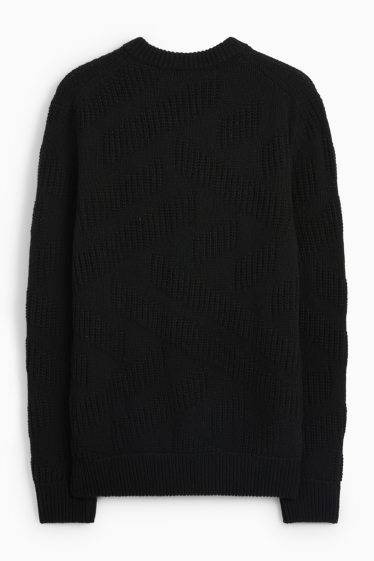 Home - Jersei - mescla de llana - texturat - negre