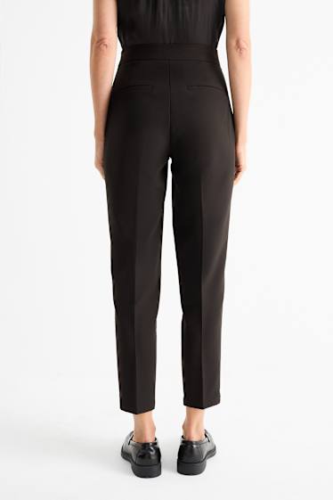 Dona - Pantalons de tela - high waist - tapered fit - negre