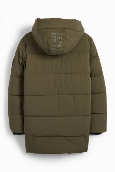 Bambini - Giacca trapuntata con cappuccio - idrorepellente - verde scuro