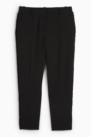 Dámské - Business kalhoty - mid waist - straight fit - černá
