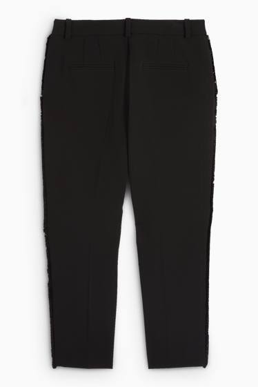 Dámské - Business kalhoty - mid waist - straight fit - černá