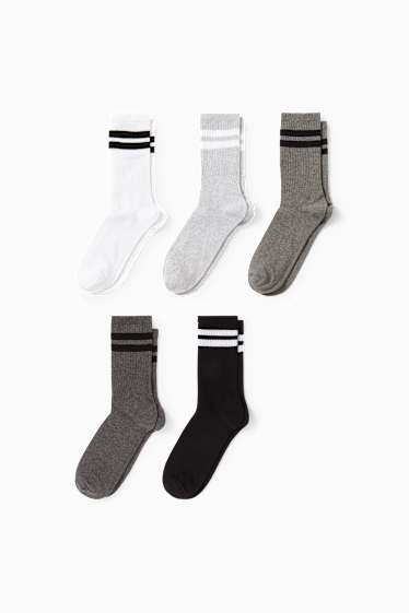 Hombre - Pack de 5 - calcetines de tenis - gris