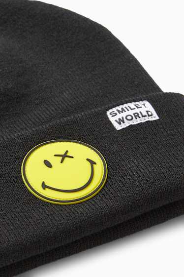 Enfants garçons - SmileyWorld® - bonnet rond - noir