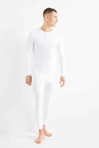 Heren - Lange thermo-onderbroek - wit