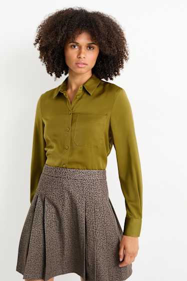 Mujer - Blusa de raso - verde