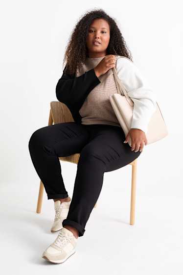 Women - Jumper - ribbed - beige