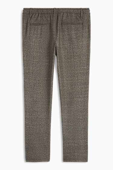 Hommes - Chino - slim fit - à carreaux - marron foncé