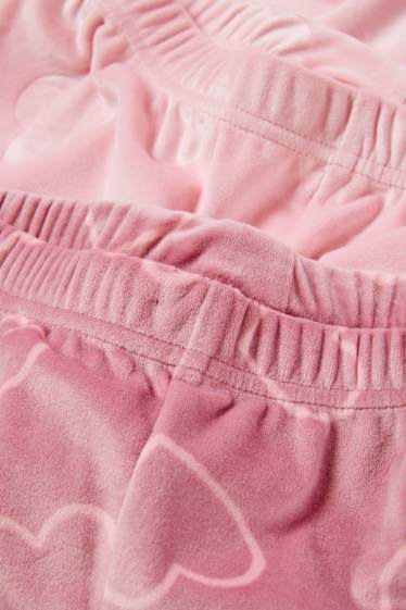 Kinder Mädchen - Multipack 2er - Herz - Pyjamahose - dunkelrosa