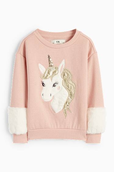 Enfants filles - Licorne - sweat - rose foncé