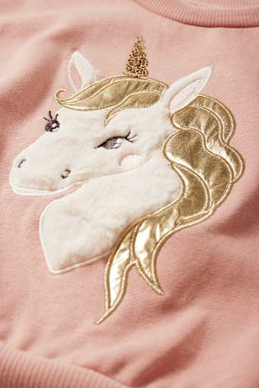 Enfants filles - Licorne - sweat - rose foncé