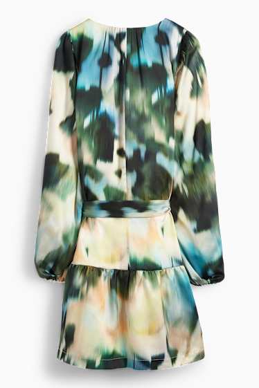 Femmes - Robe évasée - à motif - vert