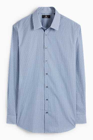 Herren - Feinstrick-Pullover und Hemd - Regular Fit - Kent - blau