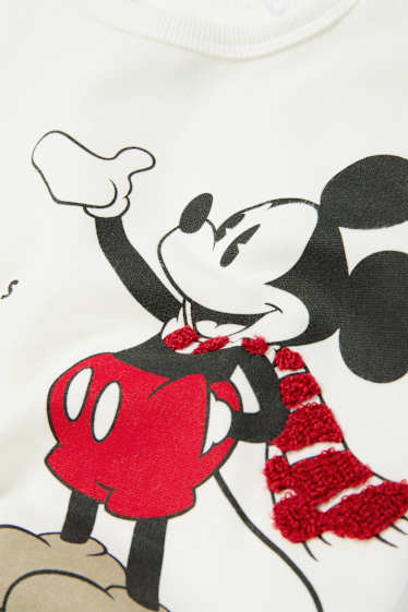 Baby Jungen - Micky Maus - Baby-Weihnachts-Sweatshirt - cremeweiss