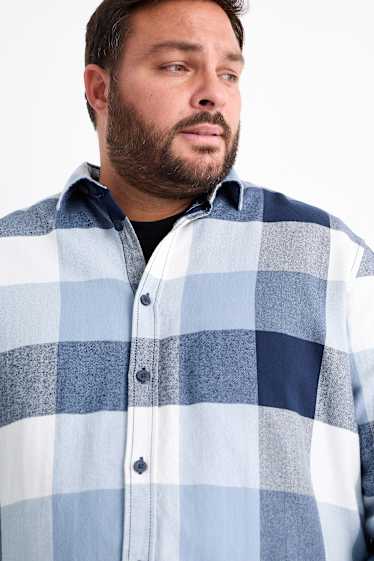 Men - Shirt - regular fit - Kent collar - check - blue