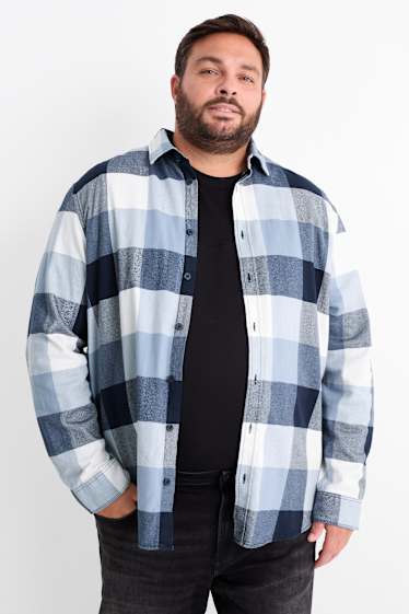 Men - Shirt - regular fit - Kent collar - check - blue