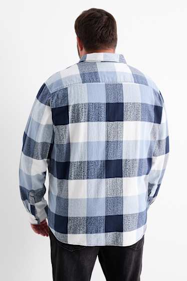 Men - Shirt - regular fit - Kent collar - check - blue
