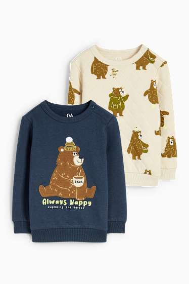 Bebés niños - Pack de 2 - ositos - sudaderas para bebé - azul oscuro