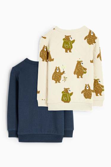 Bebés niños - Pack de 2 - ositos - sudaderas para bebé - azul oscuro