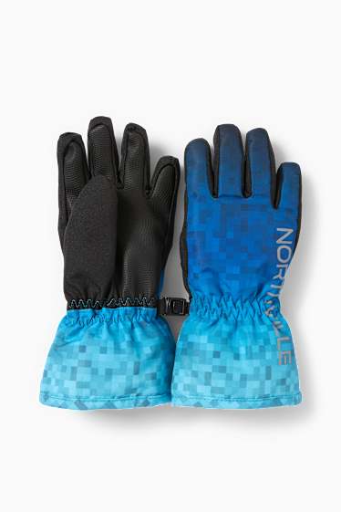 Kinder Buben - Ski-Handschuhe - wasserdicht - dunkelblau