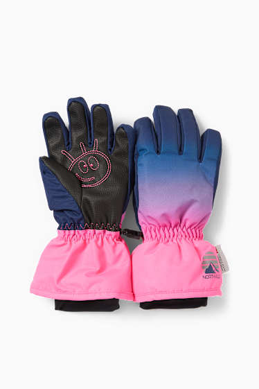 Bambine - Guanti da sci - impermeabili - fucsia
