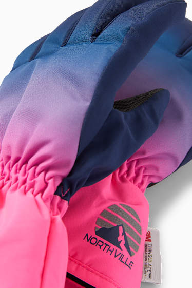 Bambine - Guanti da sci - impermeabili - fucsia