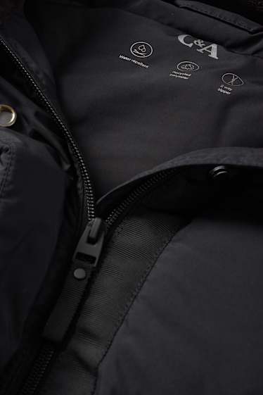 Donna - Giacca trapuntata con cappuccio - idrorepellente - nero