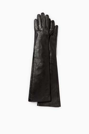 Women - Leather gloves - black