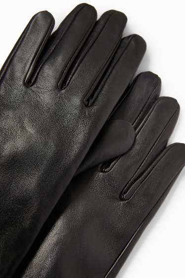 Women - Leather gloves - black