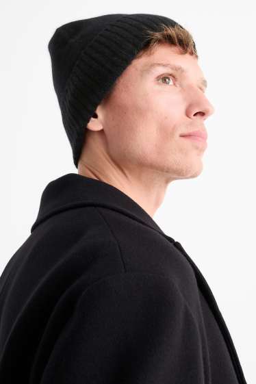 Hommes - Beanie en cachemire - noir