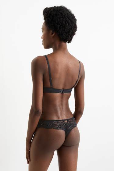 Femmes - Soutien-gorge avec armatures - DEMI - ampliforme - noir