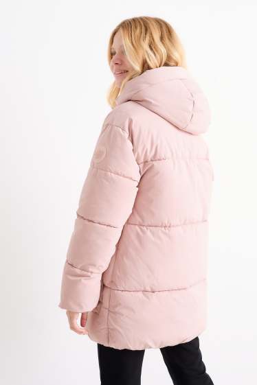 Kinder Mädchen - Steppjacke mit Kapuze - rosa