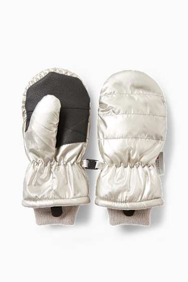 Bambine - Muffole - effetto brillante - argento