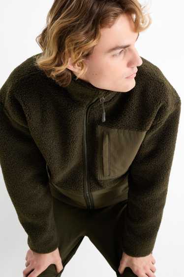 Uomo - Giacca in pile termico - marrone scuro
