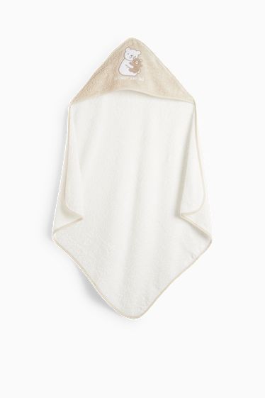Unisexe - Oursons - serviette bébé - blanc