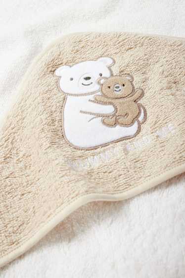 Unisexe - Oursons - serviette bébé - blanc