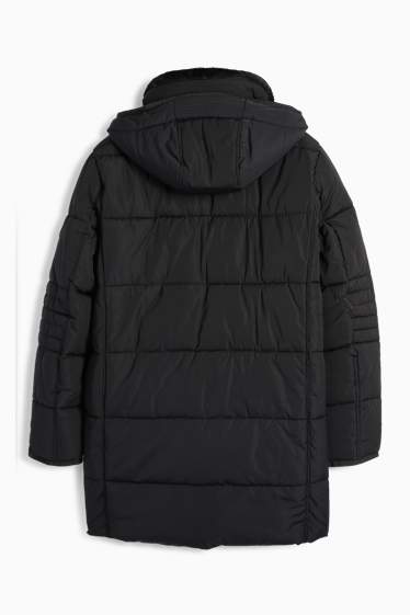 Home - Jaqueta embuatada amb caputxa - impermeable - negre