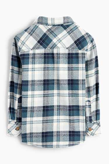Niños: niños - Camisa de franela - de cuadros - azul