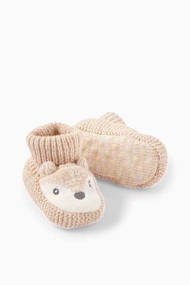 Unisexe - Écureuil - chaussons pour bébé - beige